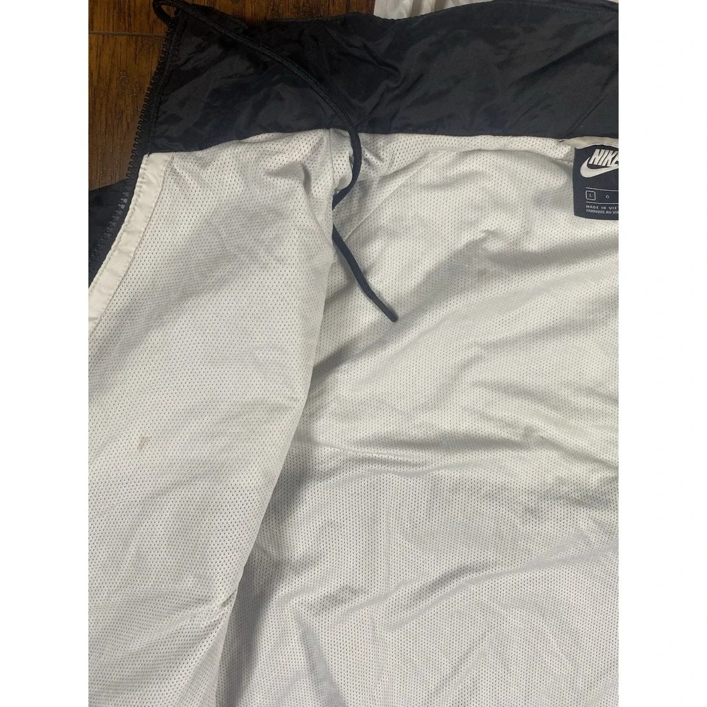 Nike Vtg 90s Y2K Panda Lrg Windrunner Windbreaker Jacket Black White Nylon Glanz